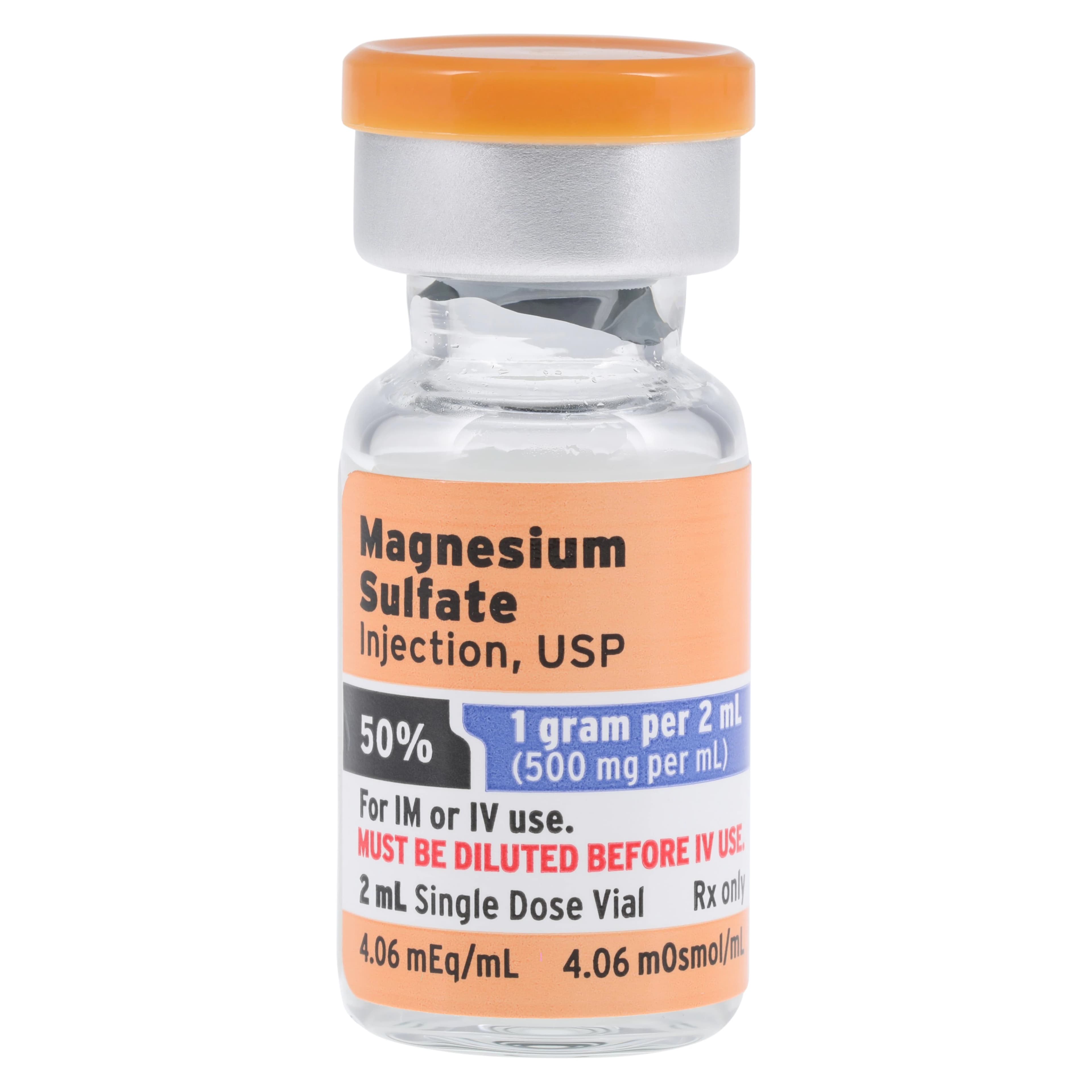 Magnesium Sulfate Injection 50%, 1 gm/2 mL SDV, 25/Package thumbnail 3