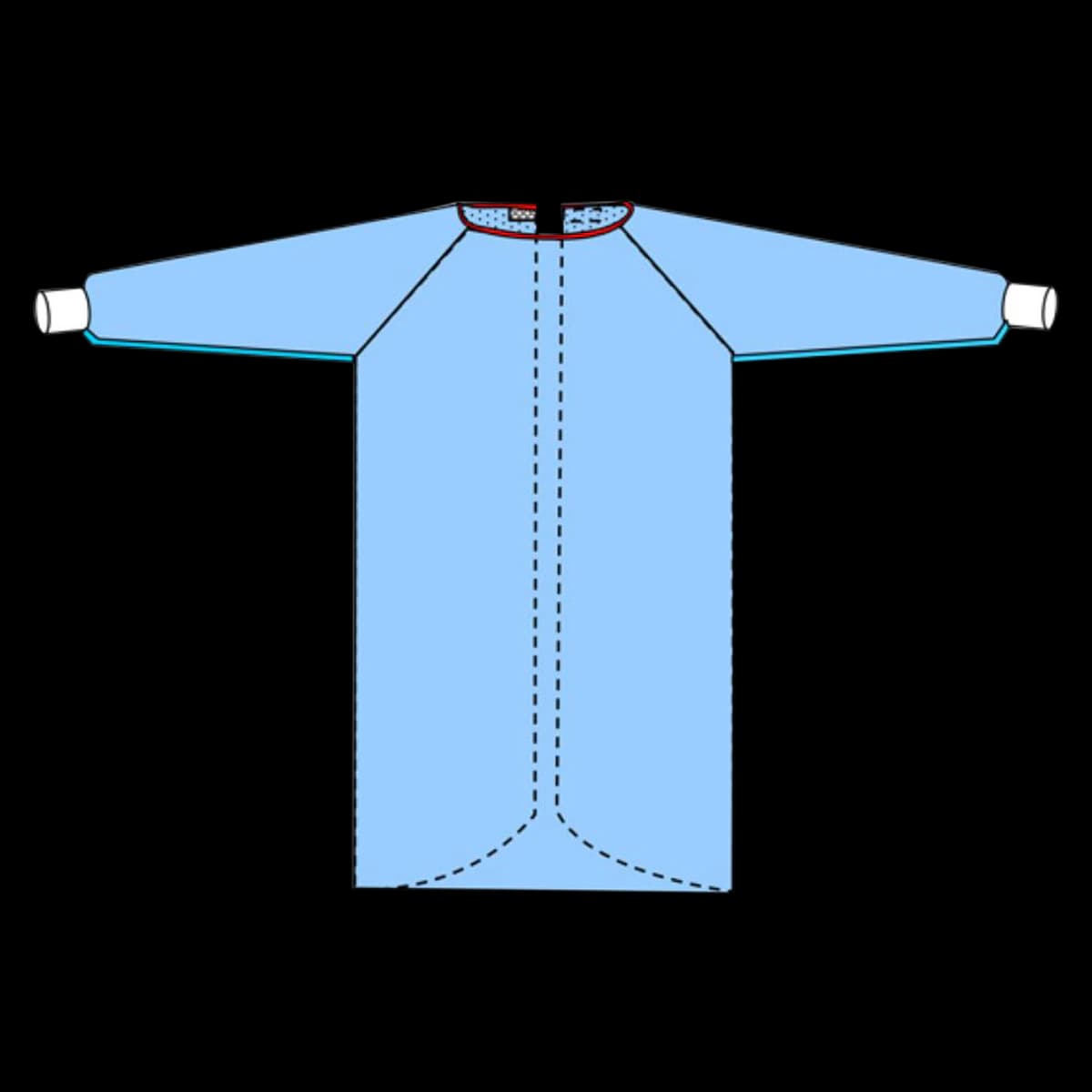Welmed Protect4U Surgical Gown, AAMI Level 4, Sterile, Hook & Loop Closure, Raglan Sleeves, Size 51", 24/Case - Gown Surgical Protect4U AAMI4 - Image 1