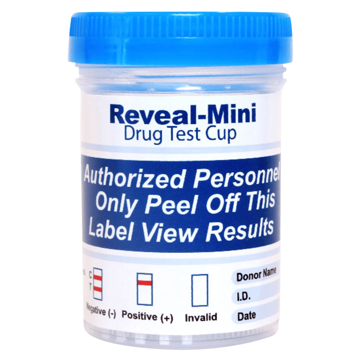 Reveal Mini Drug Screen Test Cup, CLIA Waived, 6 Panel (COC/AMP/OPI/mAMP/BZO/BUP), 25/Case - Cup Drug Test 6 Panel - Image 1