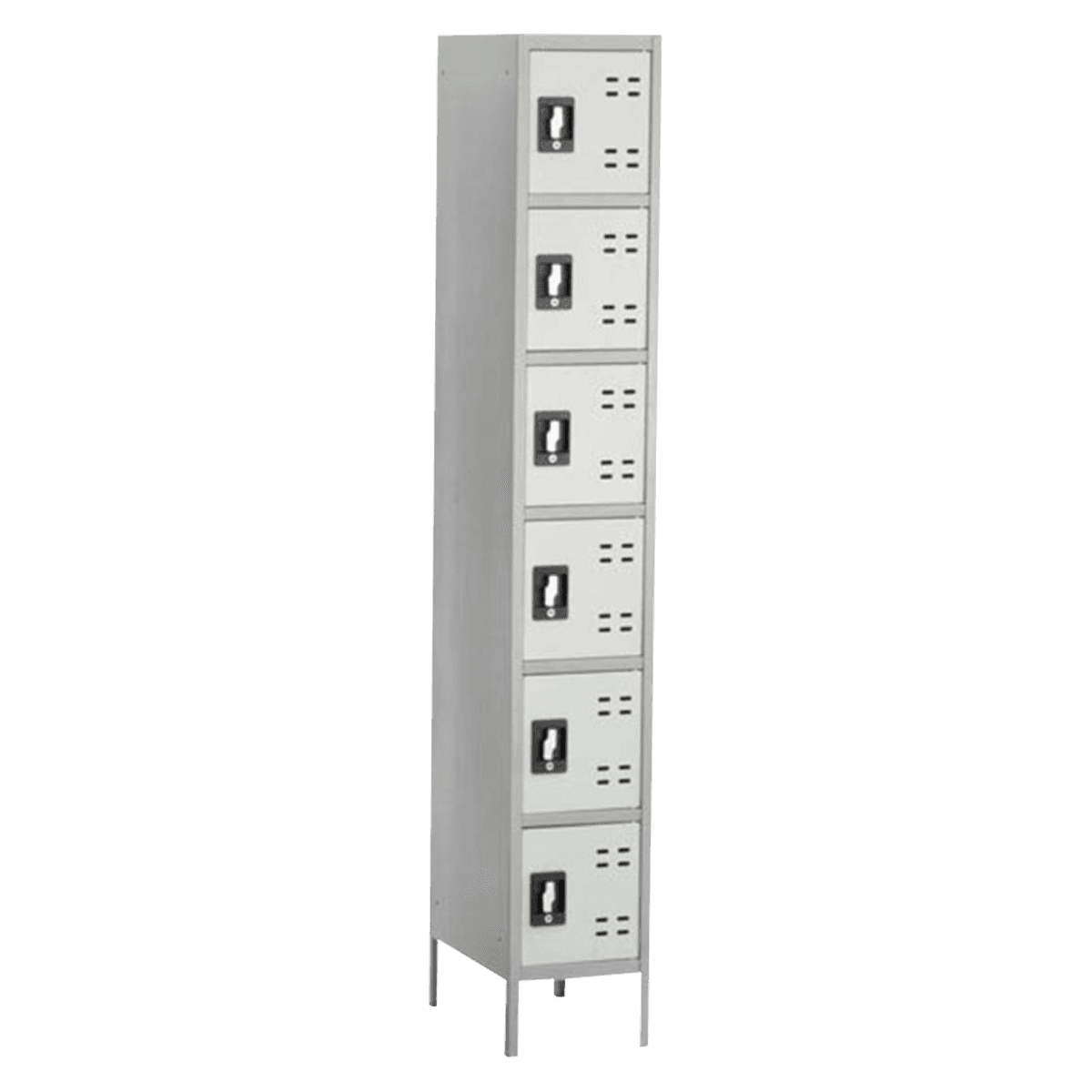 Marketlab Locker Storage Six Box, Steel, Padlock Handle, Gray - Locker Storage Six Box - Image 1