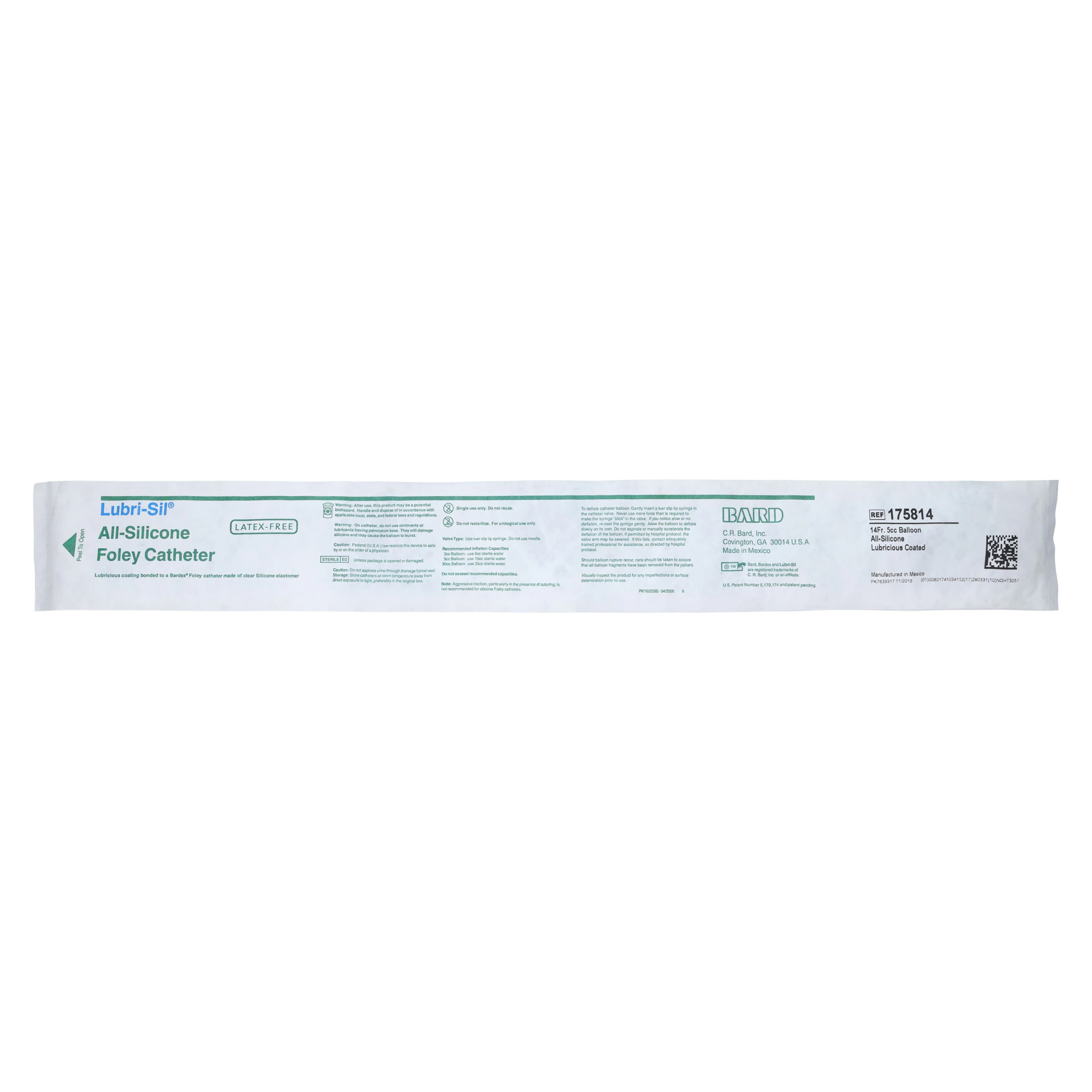 Bard Lubri-Sil 2-Way Foley Catheter, Hydrogel Coated Silicone, 14 Fr, 5 cc Balloon - Catheter Lubri-Sil Foley Slcn - Image 1