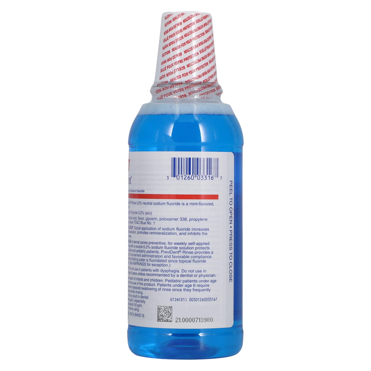 Colgate PreviDent Fluoride Rinse 0.2% NaF, Alcohol Free, Mint, 16 oz Bottle thumbnail 3