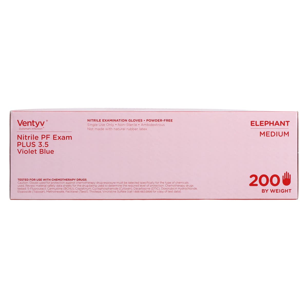Ventyv Nitrile Powder-Free Exam Glove Plus 3.5 (Elephant), Medium, Violet Blue, 200/Box, 10335101 thumbnail 9