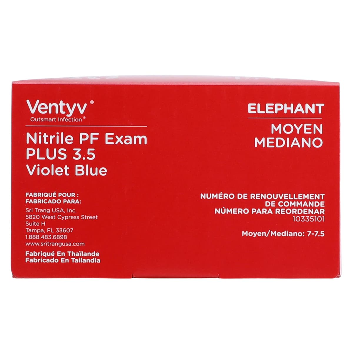 Ventyv Nitrile Powder-Free Exam Glove Plus 3.5 (Elephant), Medium, Violet Blue, 200/Box, 10335101 thumbnail 6