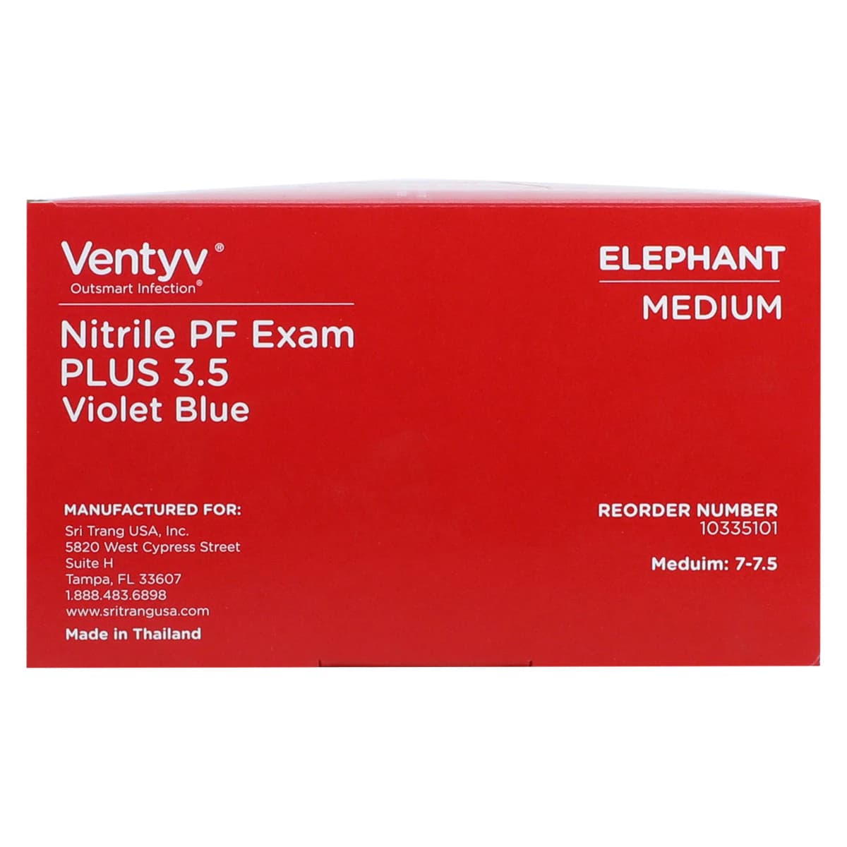Ventyv Nitrile Powder-Free Exam Glove Plus 3.5 (Elephant), Medium, Violet Blue, 200/Box, 10335101 thumbnail 7