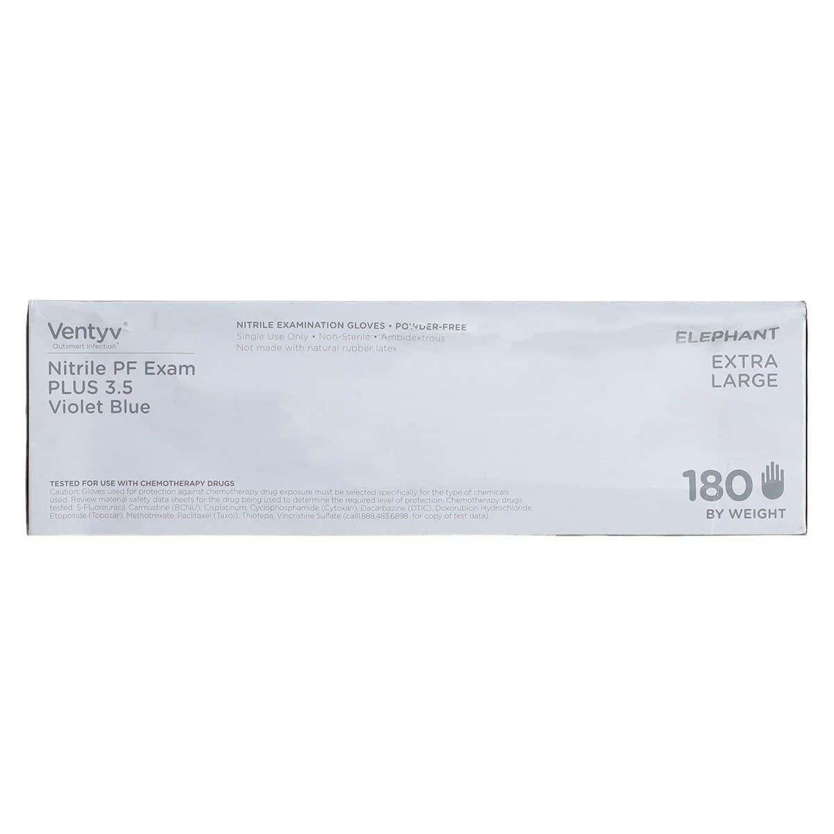 Ventyv Nitrile Powder-Free Exam Glove Plus 3.5 (Elephant), Violet Blue, X-Large, Non-Sterile, 10337101 thumbnail 9