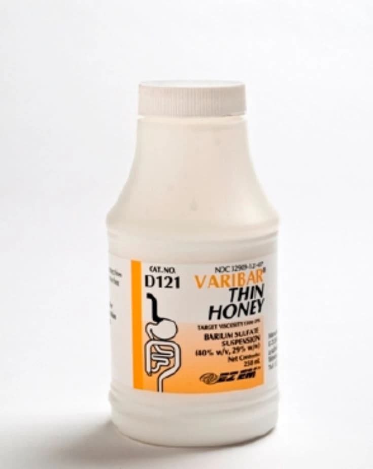 Varibar Thin Honey Oral Suspension, 40% w/v Barium Sulfate, Apple Flavor, 250mL Bottle, 12/Case - Varibar Thin Honey 250mL - Image 1