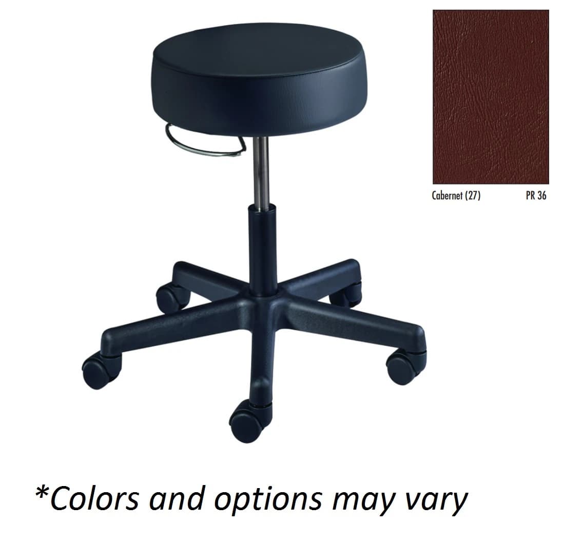 Brewer Value Plus Exam Stool, Cabernet, 250 lb Capacity, Spin Value Series - Stool Spin Value Series - Image 1