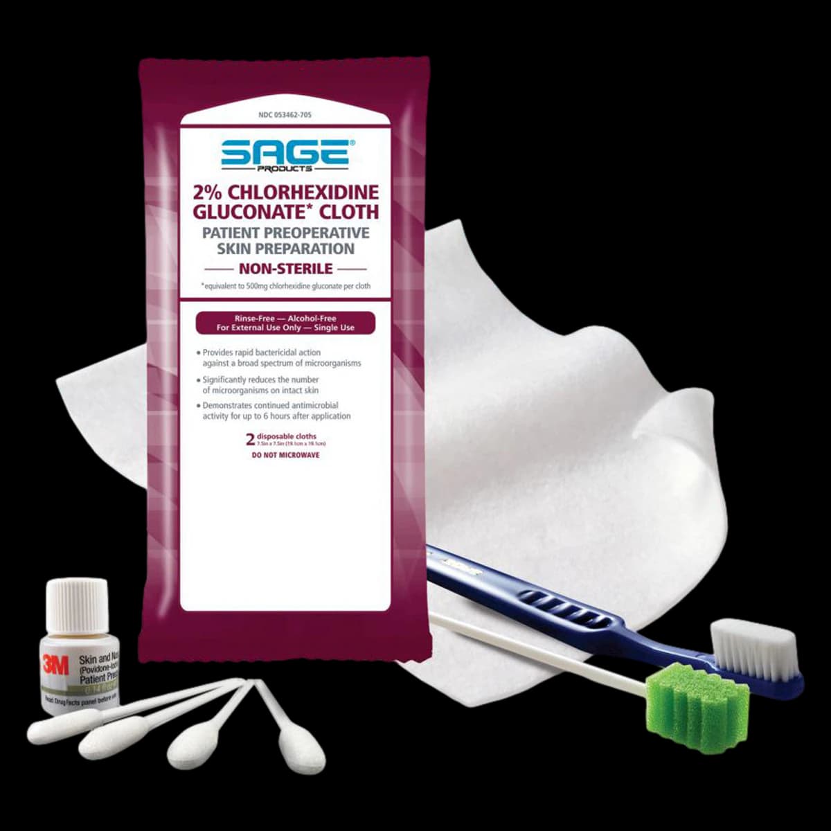 Stryker Skin Antisepsis/Oral Cleansing Kit with Chlorhexidine Gluconate / Peridex - Skin Antisepsis/Oral Cleansing - Image 1