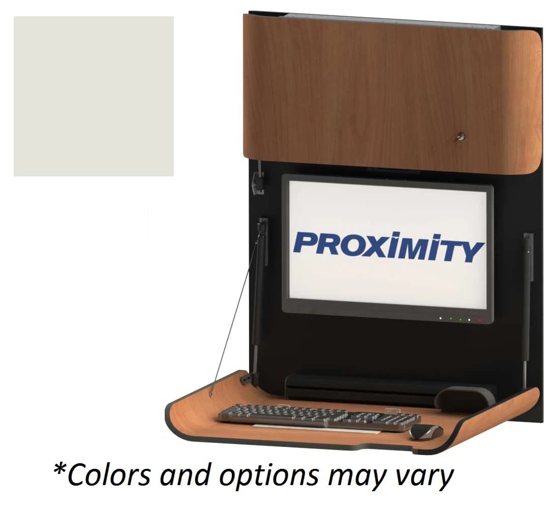 Proximity Systems Classic CXT-28-Slim Wall Mount Computer Workstation, MDF, White, CXT-28-SLIM - WCLASSIC CXT-28-SLIM Wall Moun - Image 1