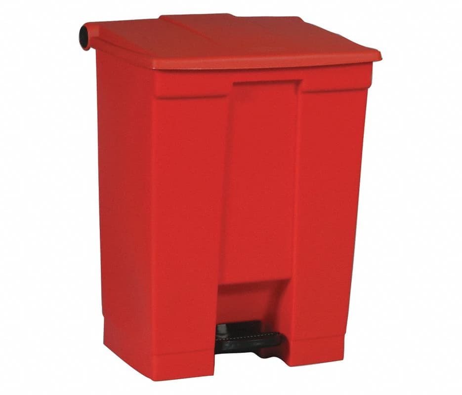 Rubbermaid Commercial Indoor Utility Step-On Waste Container, Puncture-Resistant Plastic, Self-Closing Lid, 1 Each - Rubbermaid Commercial Indoor Utility Step-On Waste Container - Image 1