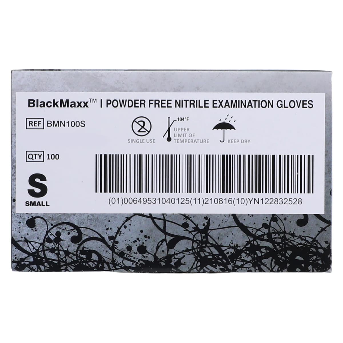 Black Maxx Nitrile Exam Gloves, Powder Free, Textured, Non-Sterile, Small, Black, 100/Box, BMN100S thumbnail 7