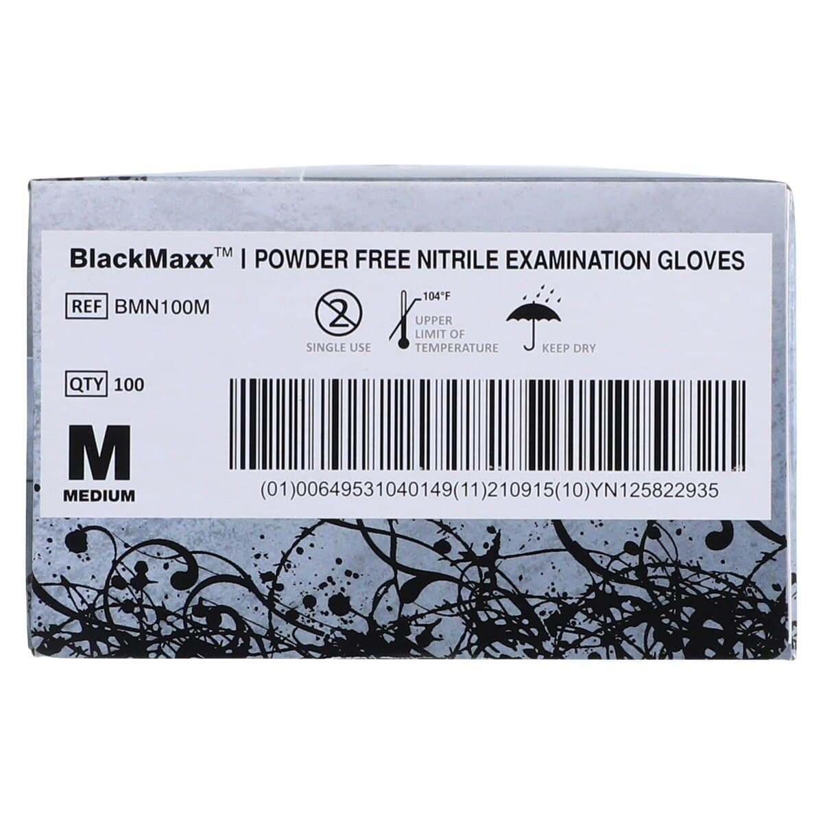 Black Maxx Nitrile Exam Gloves, Powder Free, Non-Sterile, Textured, Medium, Black, 100/Box, BMN100M thumbnail 7