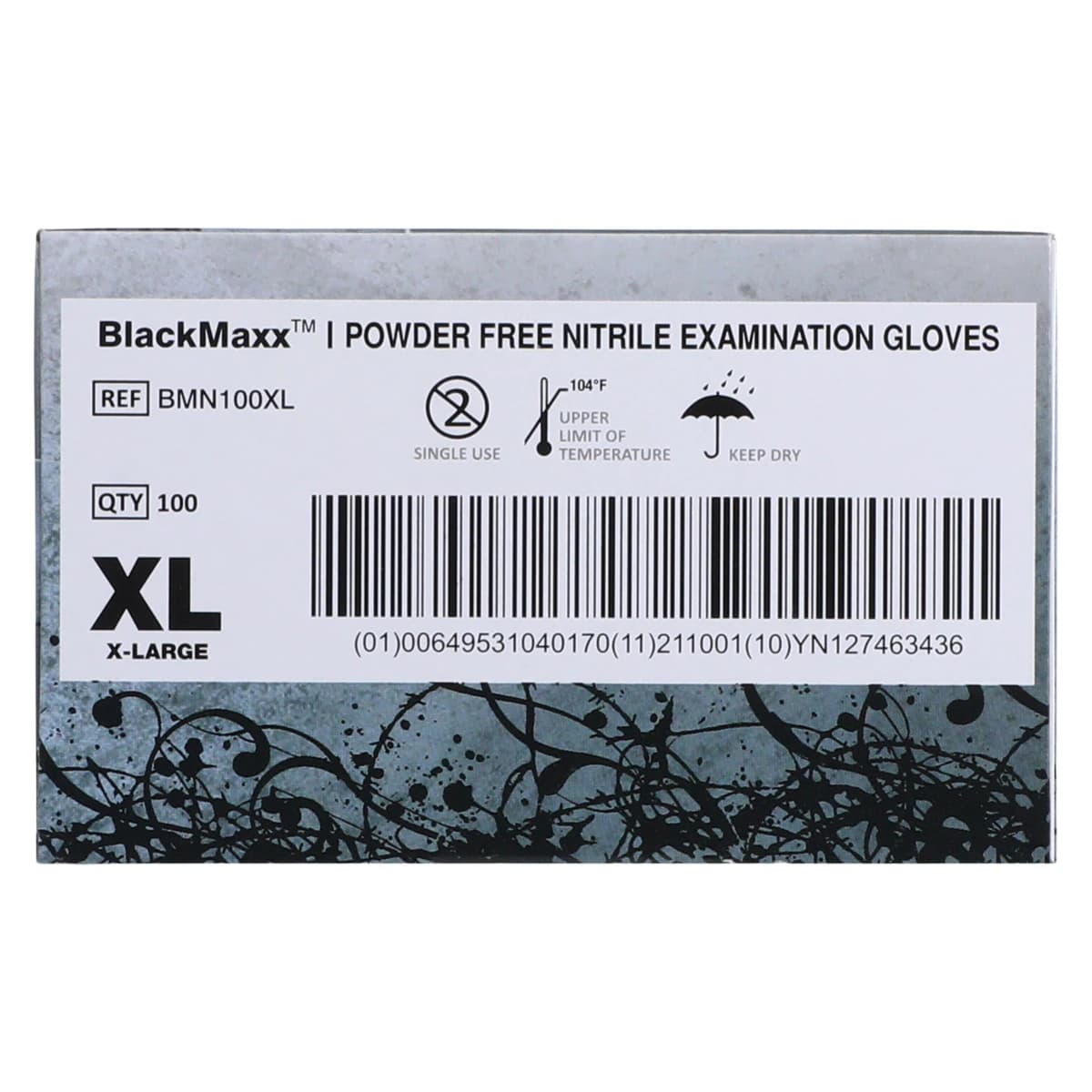 Black Maxx Nitrile Exam Gloves, Powder Free, Non-Sterile, X-Large, Black, 100/Box, BMN100XL thumbnail 6