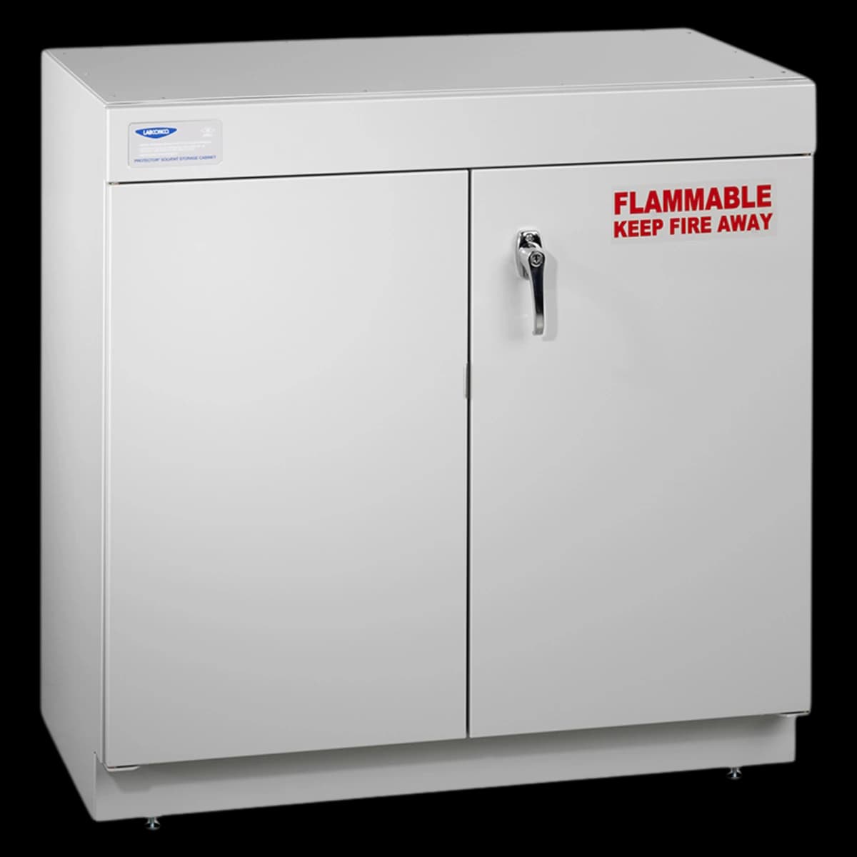 Labconco Combination Safety Cabinet for Under Fume Hood, 1 Shelf, 1 Door, Steel, White, Fireproof - Cabinet Cmbntn Sfty Undr Fm Hd - Image 1