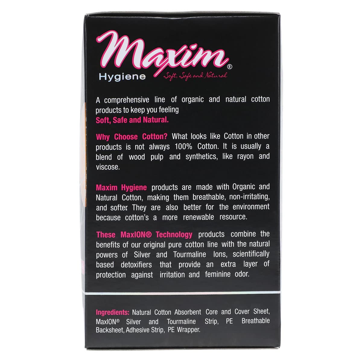 Maxion Chlorine-Free Ultra Thin Super Plus Overnight Sanitary Pads with Wings, White, Disposable, 8/Package thumbnail 2