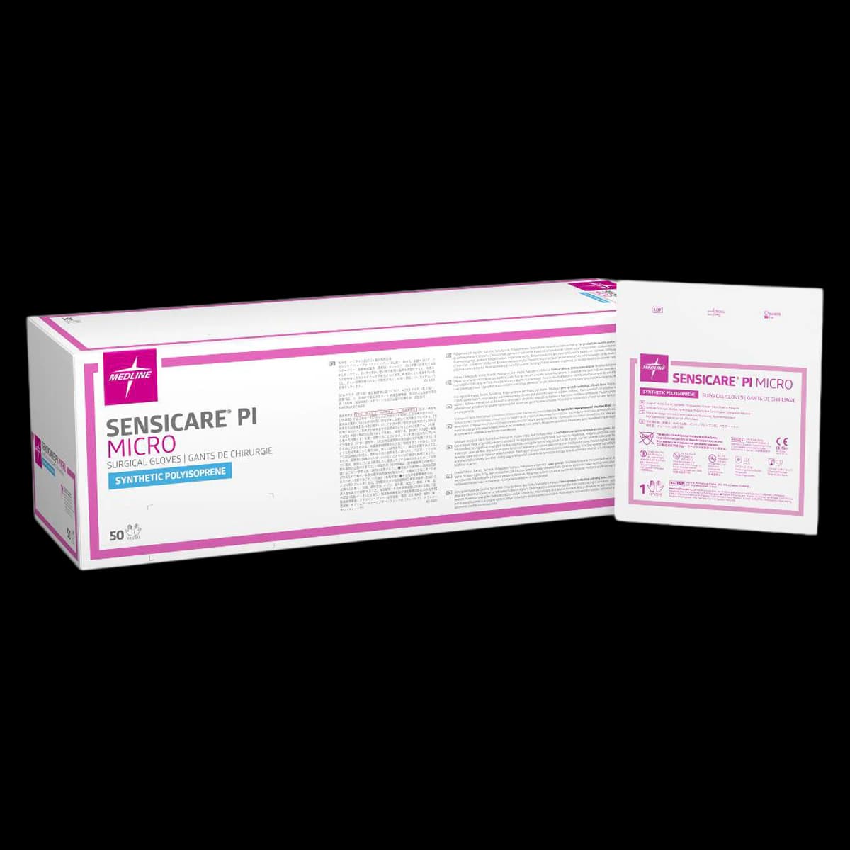 Medline SensiCare PI Polyisoprene Surgical Gloves, Powder-Free, Latex-Free, Size 7.5, Cream - Glove Surg Sensicare PF LF Str - Image 1