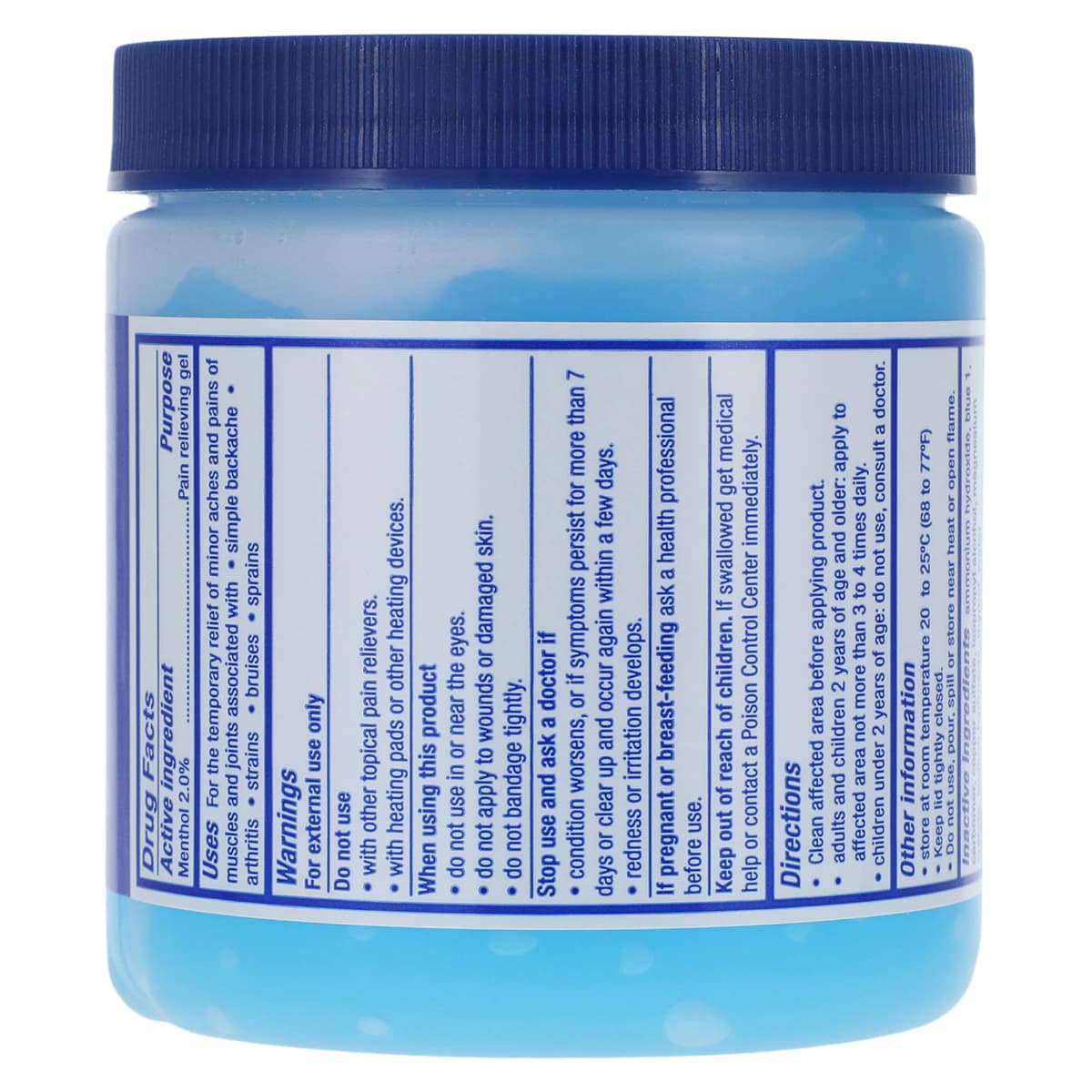 Blue Gel Ice Pain Relief Topical Gel, 2%, 8 oz Jar thumbnail 2