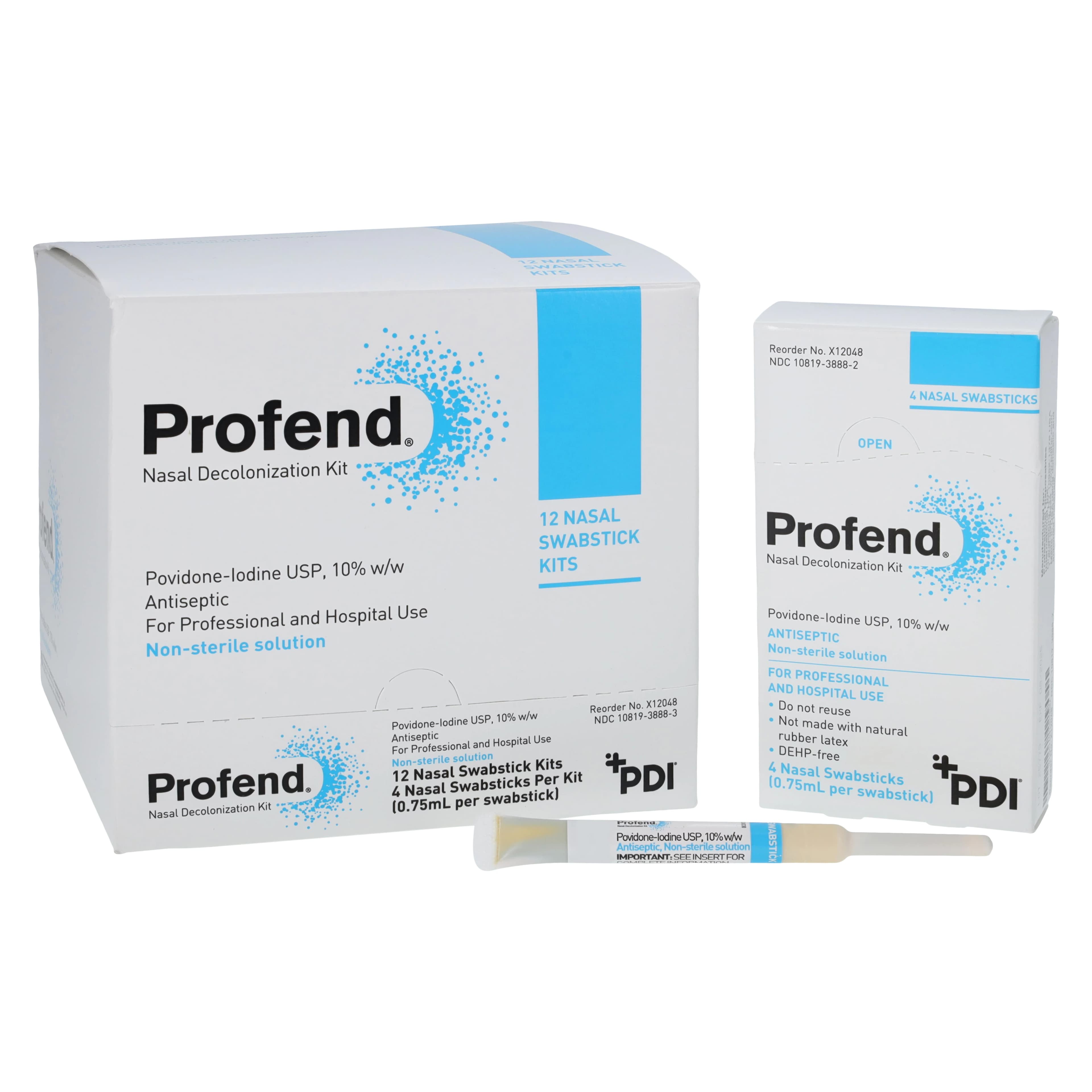 PDI Profend Nasal Decolonization Kit, Povidone-Iodine Swabsticks, 4 Swabs/Kit, 12 Kits/Box, X12048 thumbnail 2