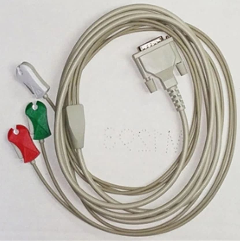 Norav Medical Patient Cable, 3-Lead with Clip, Each - Cable Patient 3 Lead Clip - Image 1