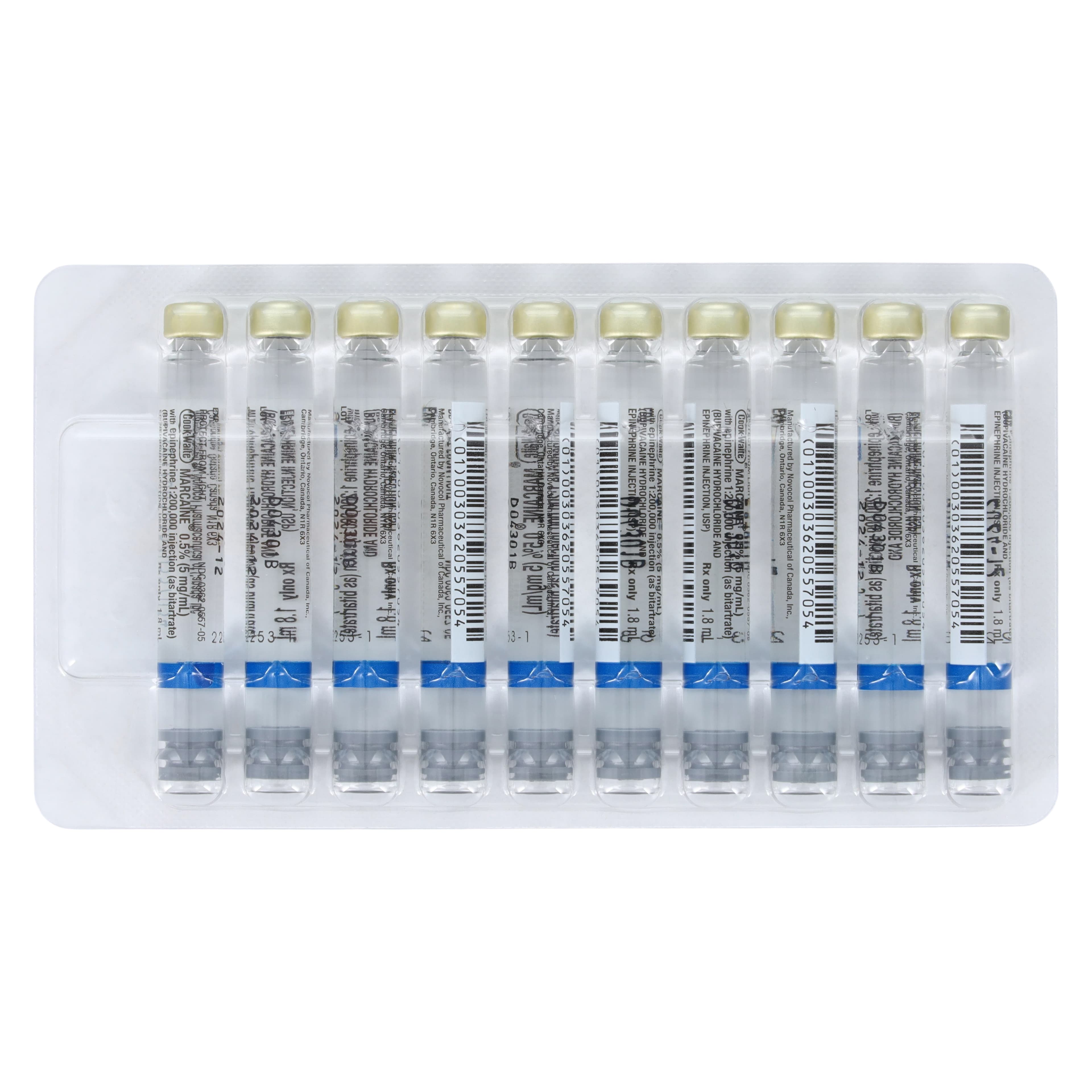 Marcaine 0.5% with Epinephrine 1:200,000 Bupivacaine Anesthetic Cartridge, 1.7 ml, 50/Box thumbnail 3
