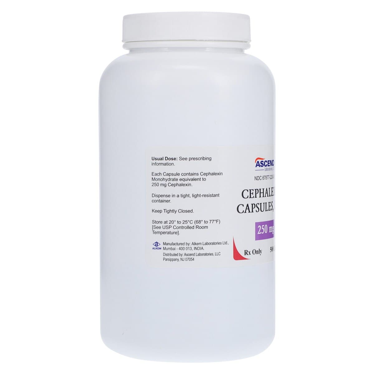 Cephalexin Capsules, 250mg, 500/Bottle, Ascend Laboratories thumbnail 2