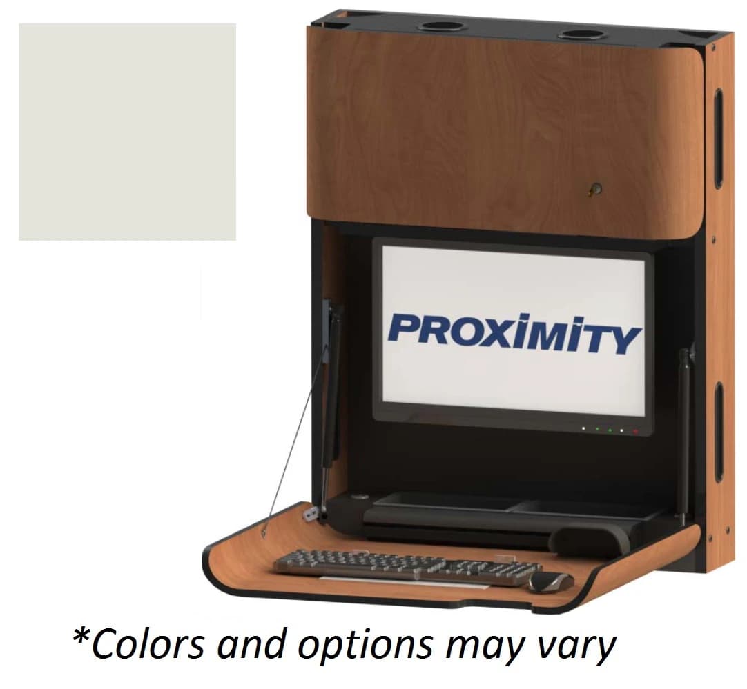 Proximity Systems CXT-28-T Wall Mounted Computer Workstation, MDF White - CXT-28-T Wall Mounted CPU Work - Image 1