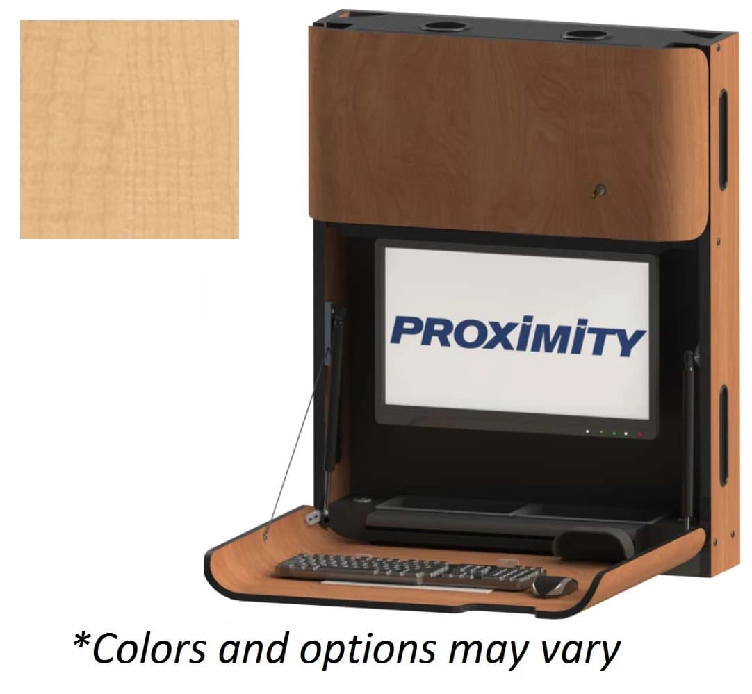 Classic CXT-28-T Wall Mounted Computer Workstation, MDF Fusion Maple Finish - CLASSIC CXT-28-T Wall Mounted - Image 1
