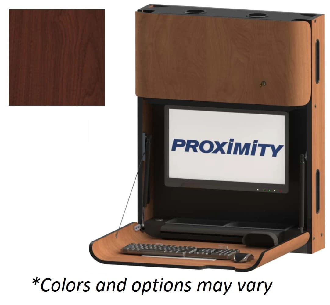 Classic CXT-28-T Wall Mounted Computer Workstation, MDF Walnut Finish - CLASSIC CXT-28-T Wall Mounted - Image 1