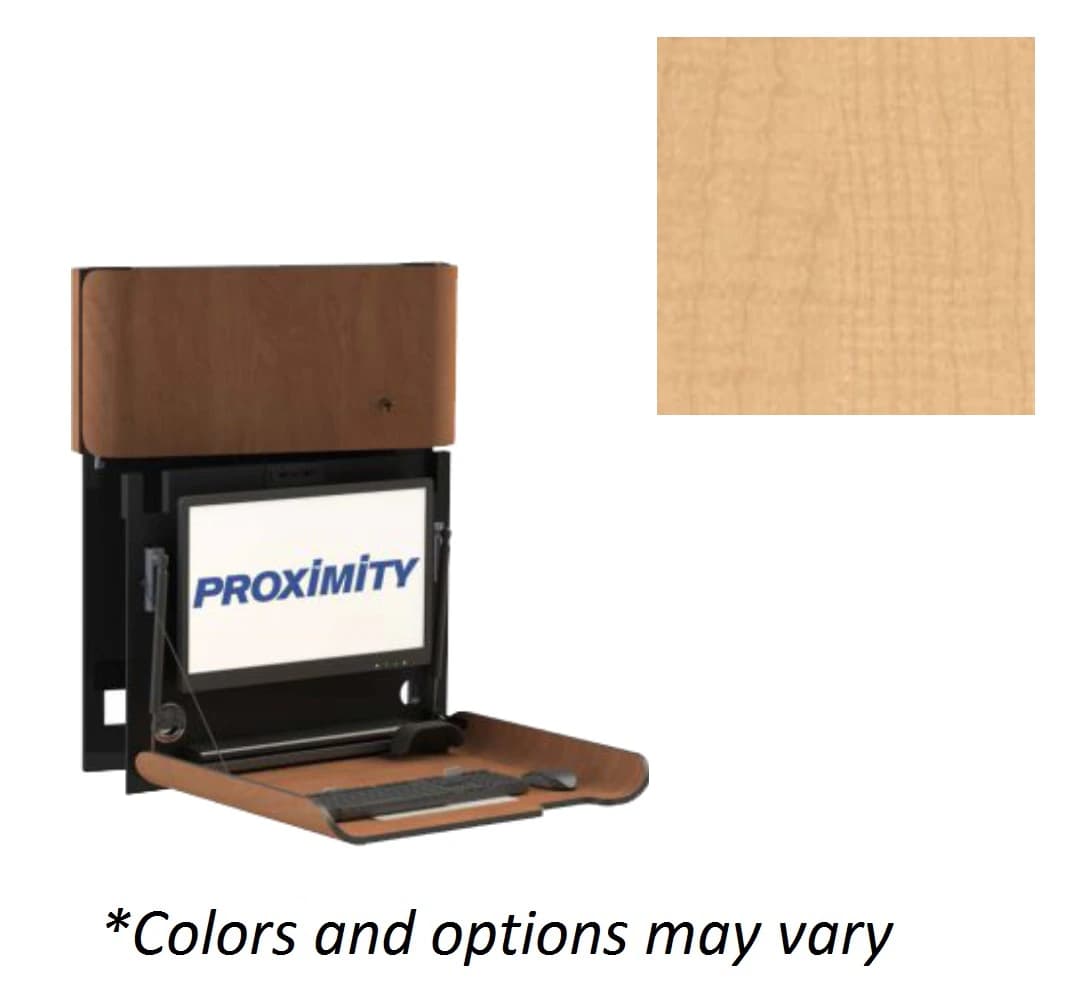 Classic CXT-28-Slim-RSVL Wall-Mounted Workstation, MDF Fusion Maple, CXT-28-SLIM-RSVL - CLASSIC CXT-28-SLIM-RSVL Wall - Image 1