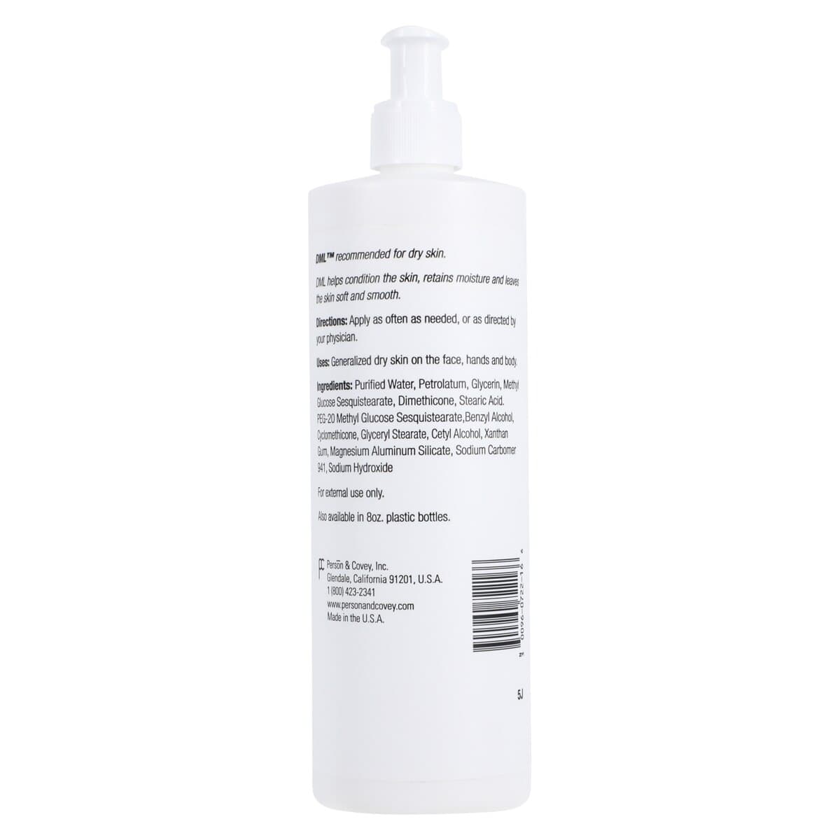 DML Moisturizer Lotion, Fragrance Free, 16 oz Bottle thumbnail 2