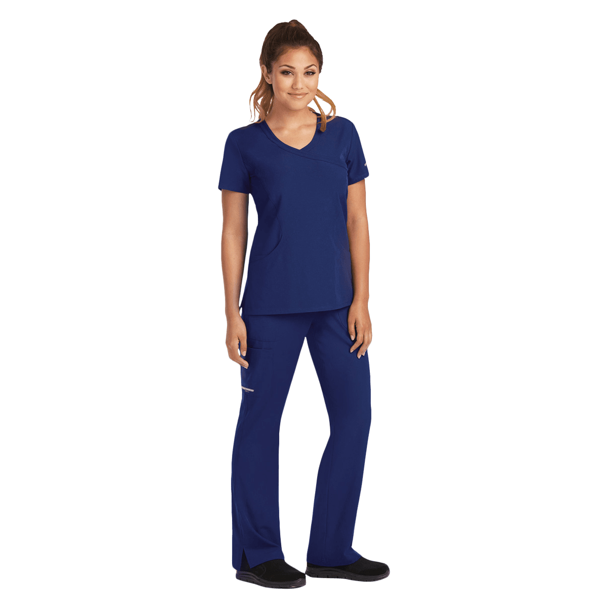 Skechers SK102 Women's Modern Fit Scrub Top, Navy, 2X Small, 25.5 in, Reusable - Skechers Navy Top XXS - Image 1