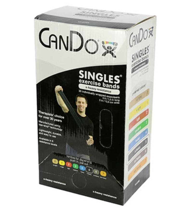 CanDo Exercise Band, 5 ft, Black, X-Heavy Resistance - Band Exercise CanDo 5' Black - Image 1