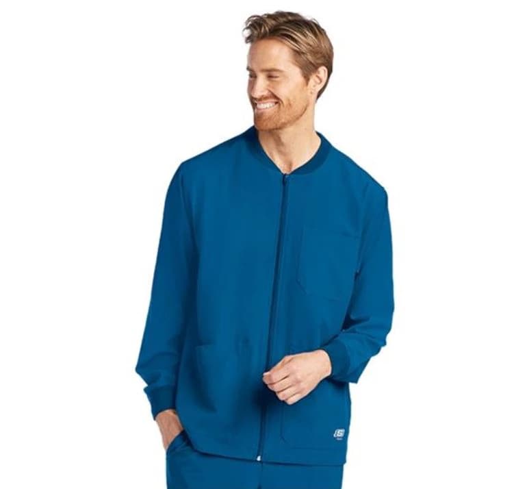Skechers Warm-Up Jacket, Men's, New Royal, 2X Large, 94% Polyester / 6% Spandex, Zip Front, 3 Pockets - Skechers Warm Up New Royal - Image 1