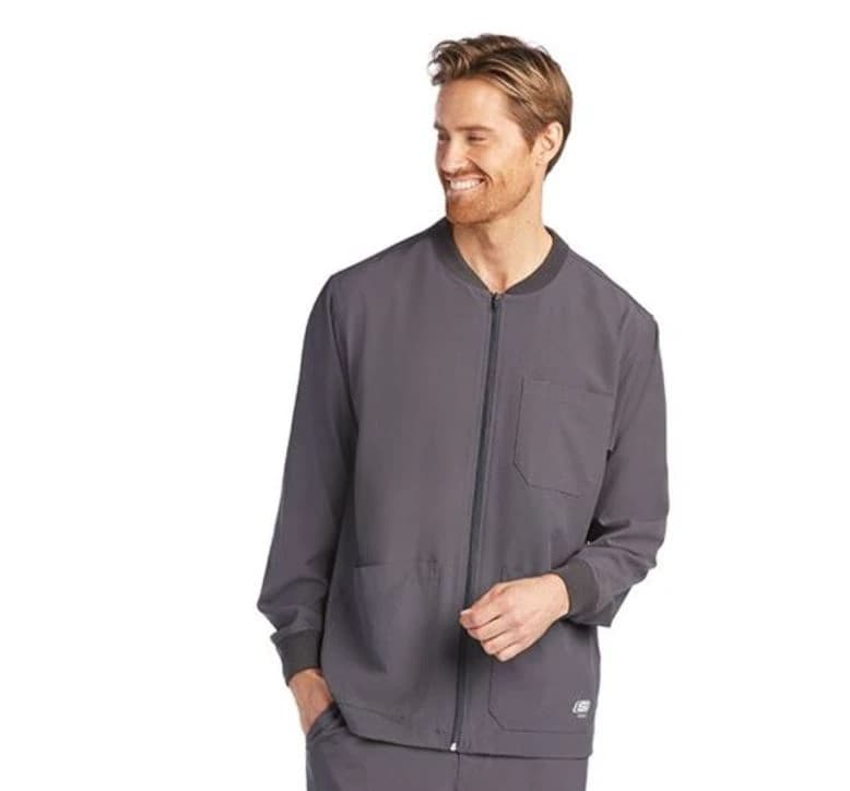 Skechers Warm-Up Jacket, Mens, 2X Large, Pewter, Zip Front, 3 Pockets - Skechers Warm Up Pewter - Image 1