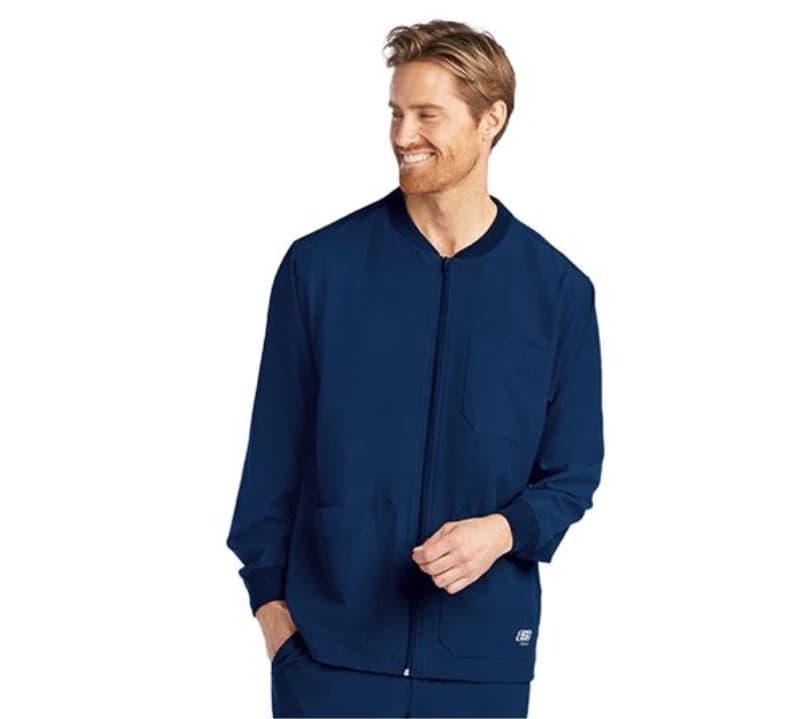 Skechers Warm-Up Jacket, Men's, Navy, 4X-Large, 94% Polyester/6% Spandex, Zip Front, 3 Pockets - Skechers Warm Up Navy - Image 1
