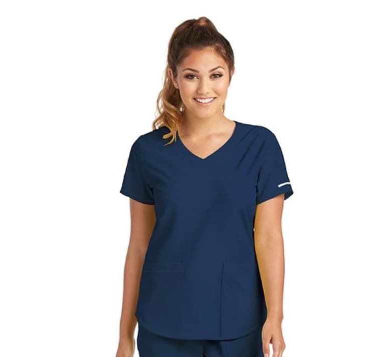 Skechers Scrub Top, Women's, V-Neck, Modern Fit, Navy, Small, SK101 - Skechers Top S - Image 1