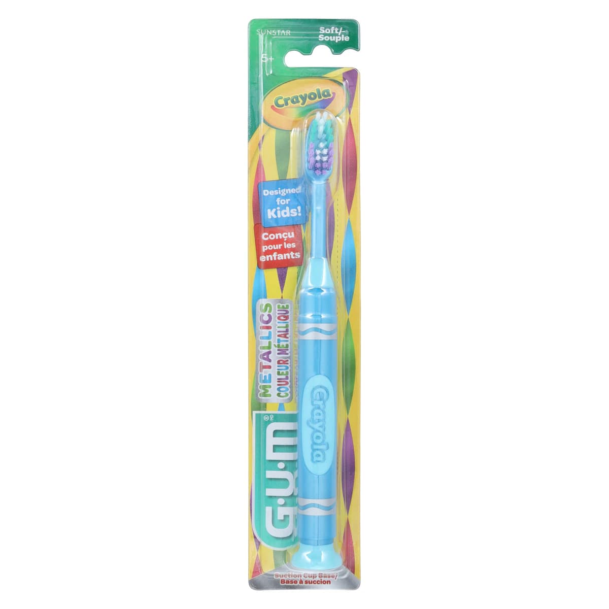 GUM Crayola Marker Suction Cup Toothbrush, Soft, Assorted Classic Colors, Ages 3+, 12/Box, 227AA thumbnail 5
