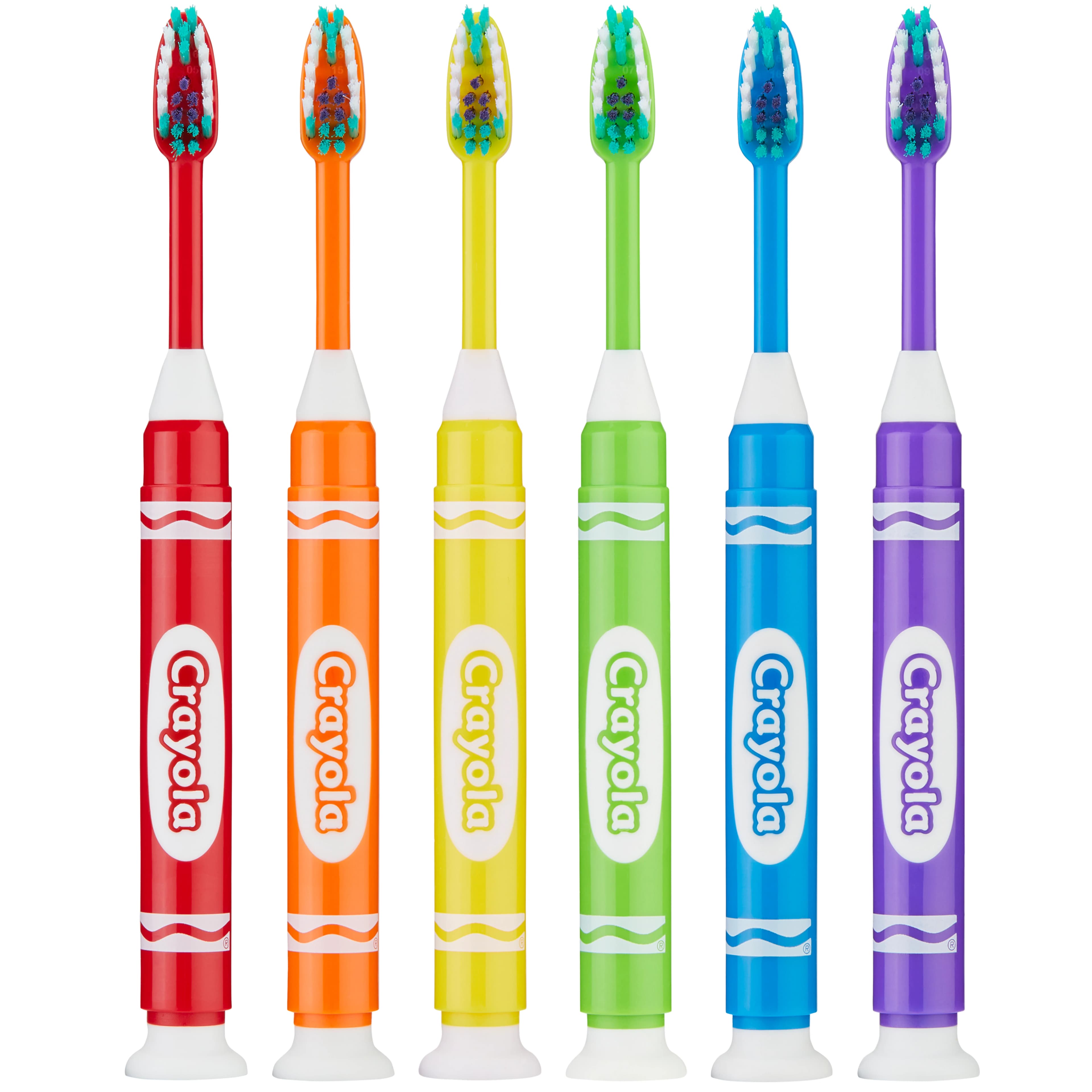 GUM Crayola Marker Suction Cup Toothbrush, Soft, Assorted Classic Colors, Ages 3+, 12/Box, 227AA thumbnail 2