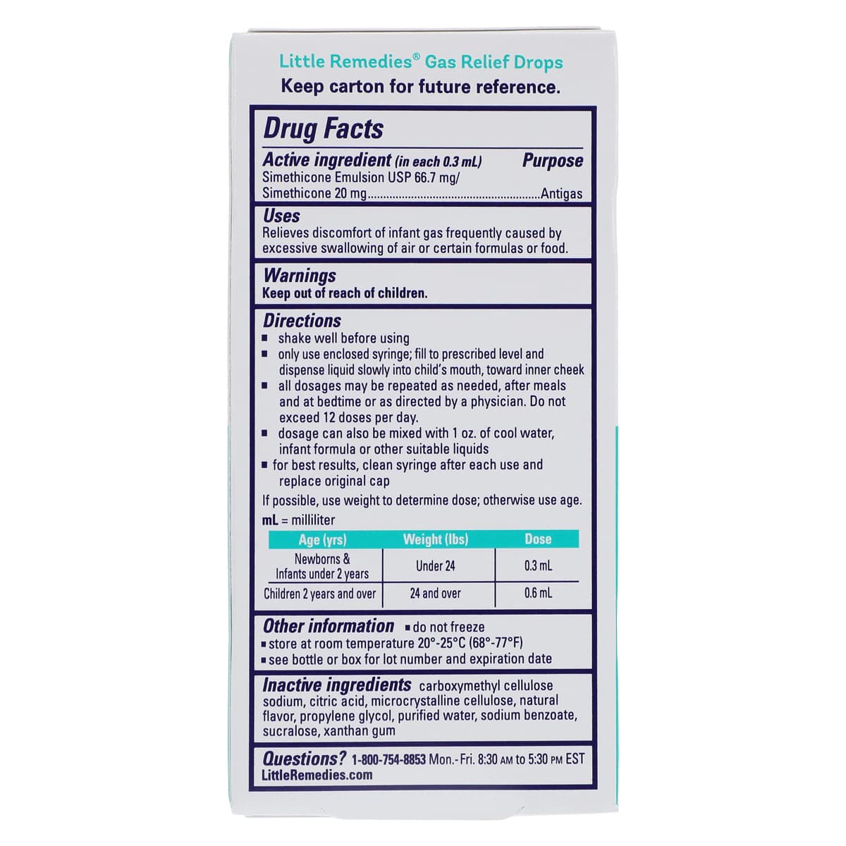 Little Remedies Gas Relief Drops, Simethicone 20 mg, 30 ml Bottle thumbnail 2