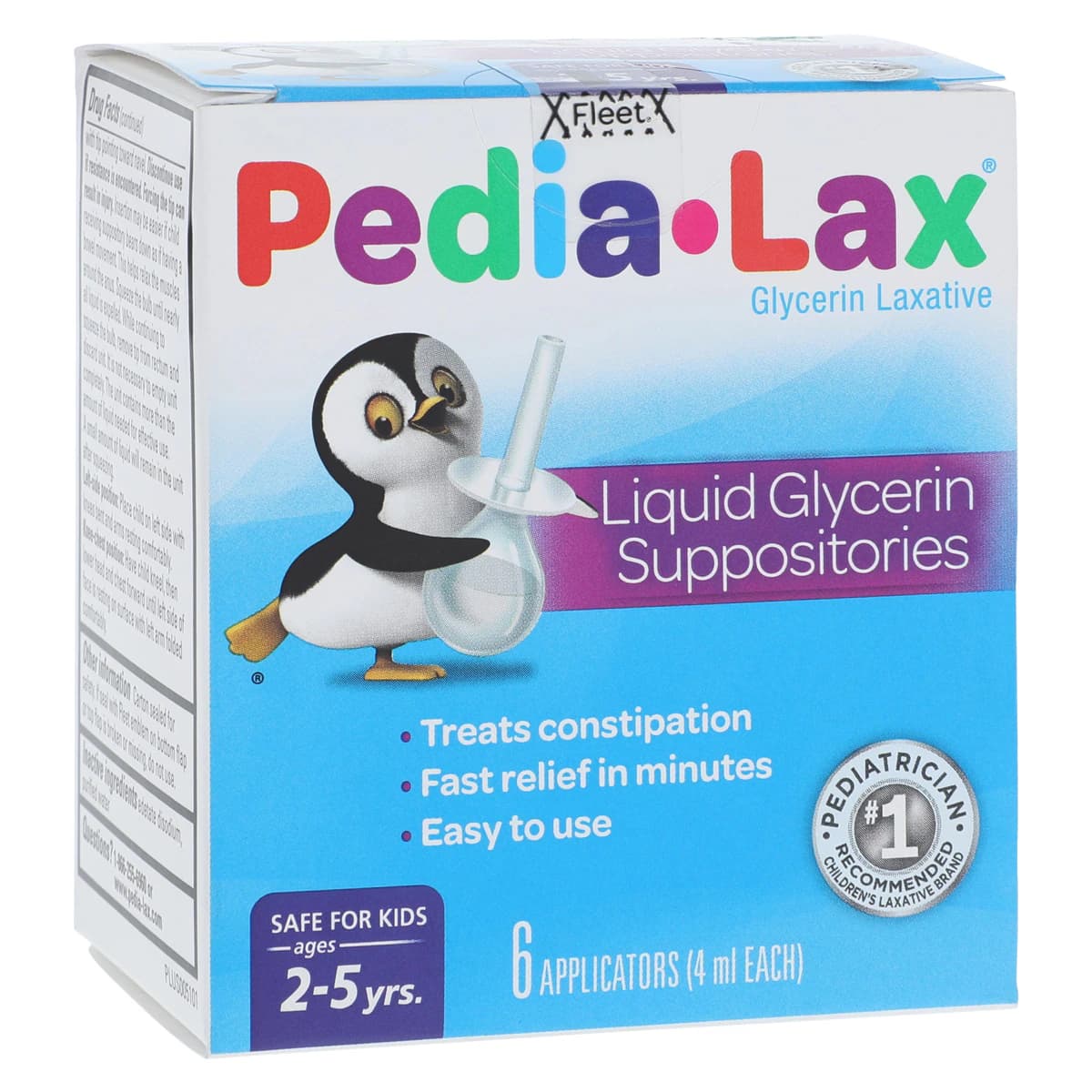 Pedia-Lax Glycerin Suppositories, 6 per Box - Pedia-Lax Glycerin Suppository - Image 1