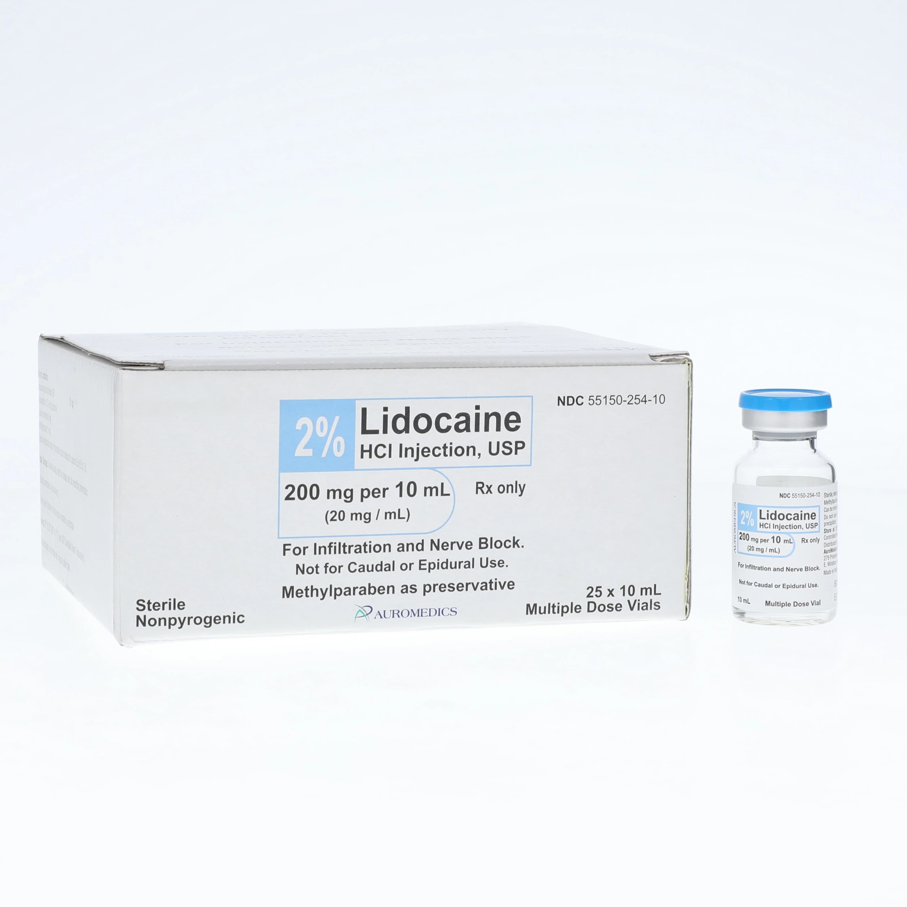 Lidocaine HCl Injection 2% MDV 10mL, 25/Package - Lidocaine HCl Inj MDV 10mL - Image 1