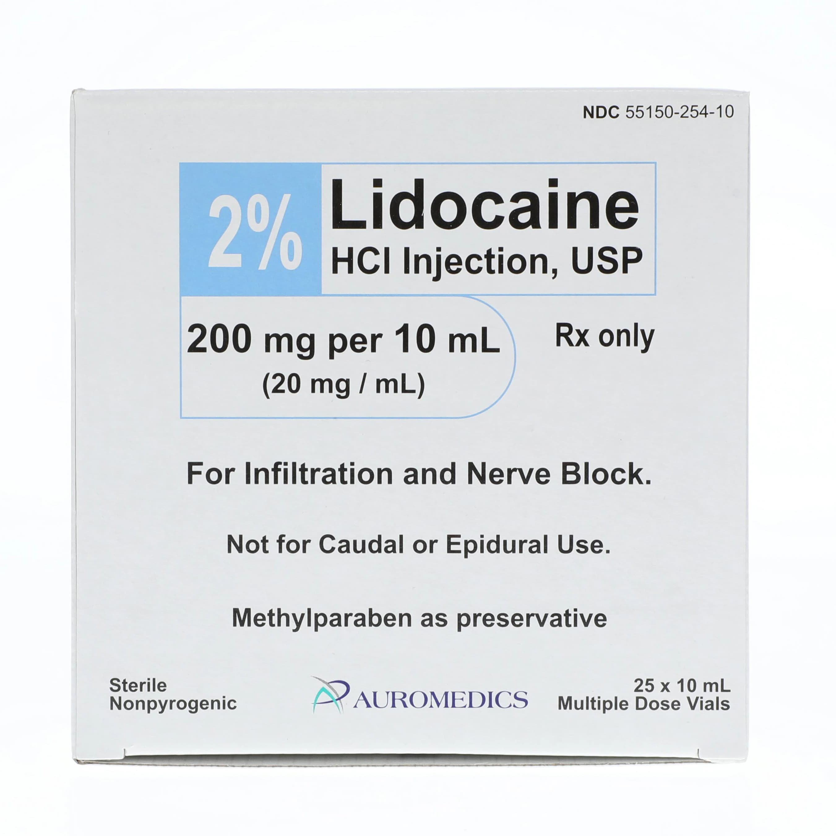 Lidocaine HCl Injection 2% MDV 10mL, 25/Package thumbnail 2