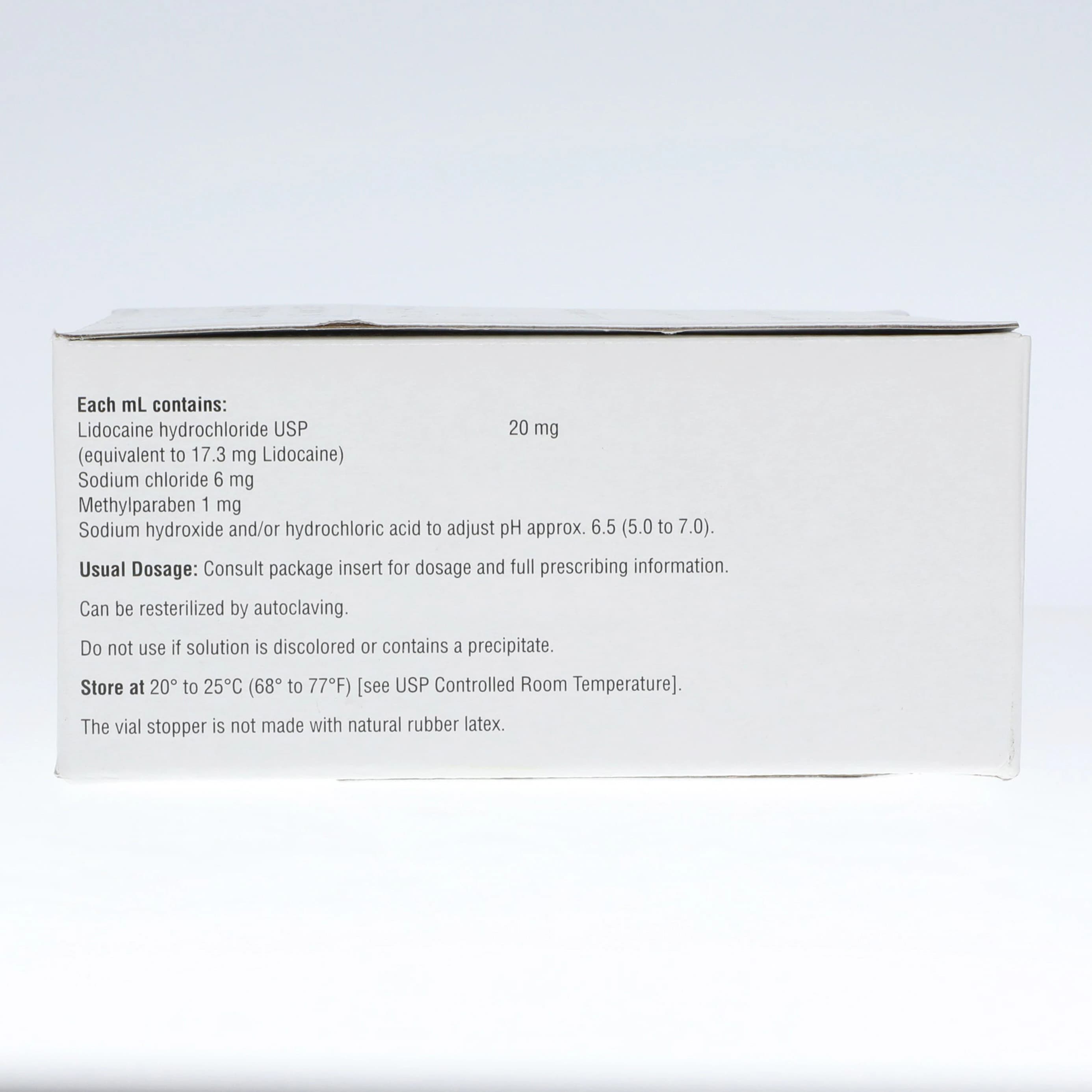 Lidocaine HCl Injection 2% MDV 10mL, 25/Package thumbnail 4