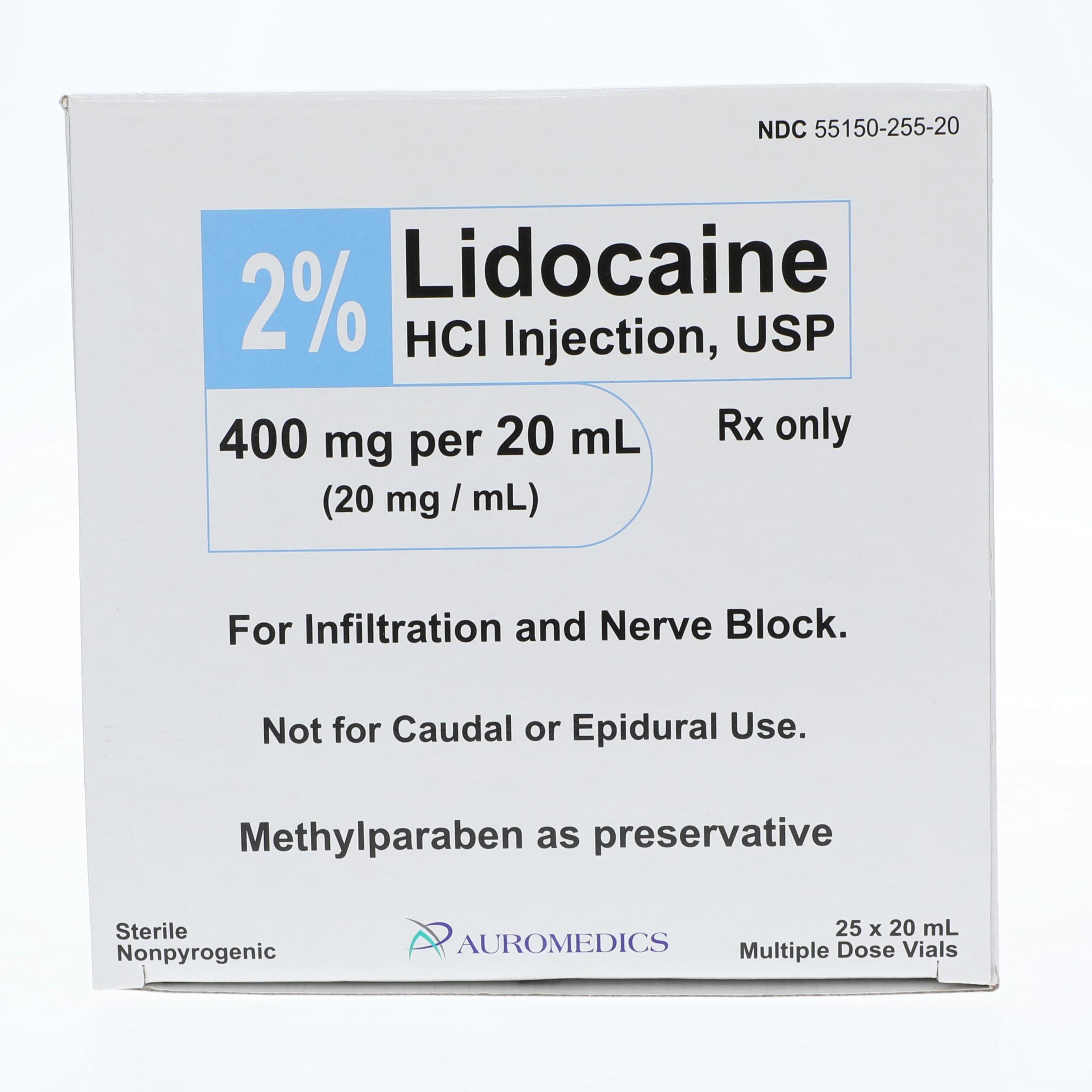 Lidocaine HCl Injection 2% MDV 20mL, 25/Package thumbnail 2