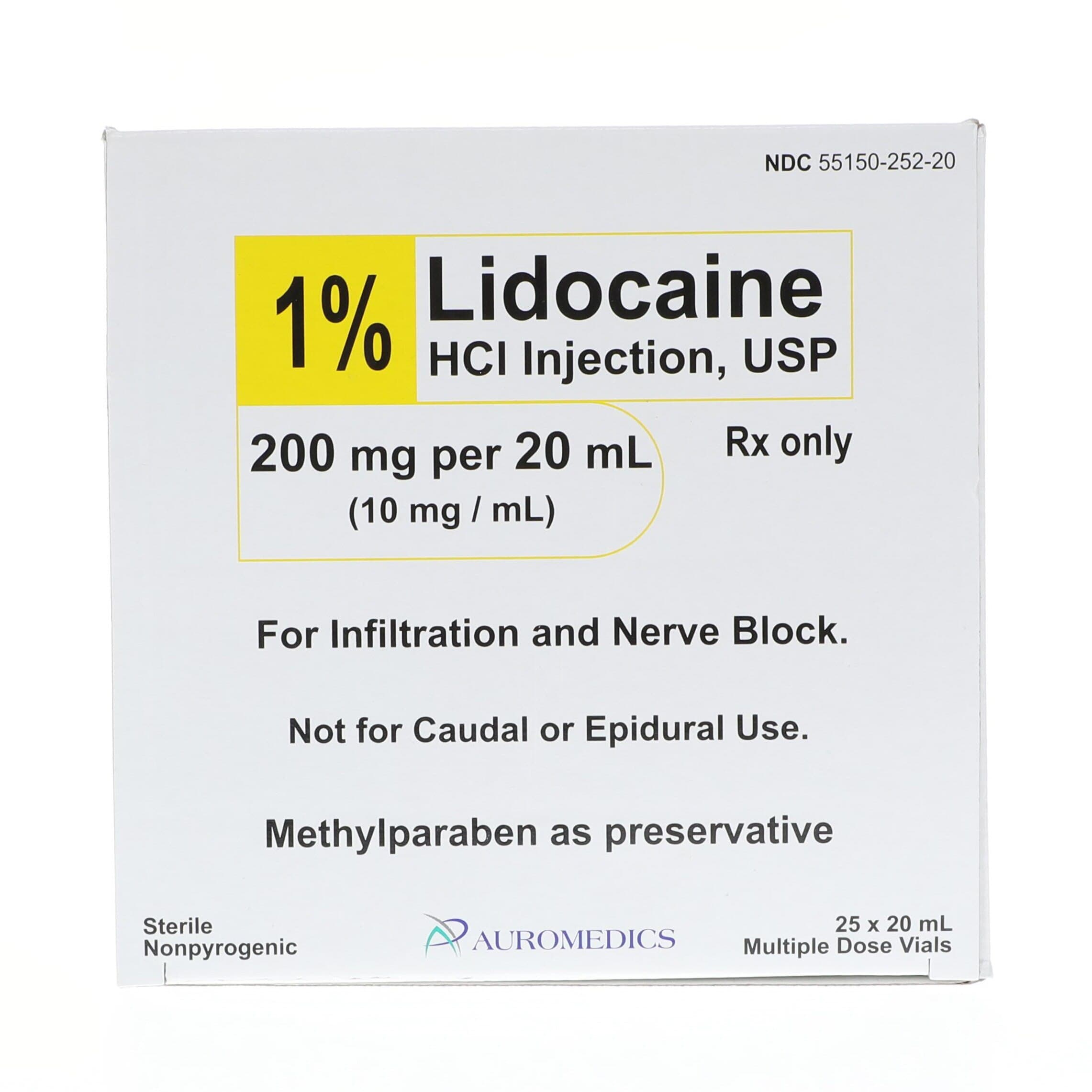 Lidocaine HCl Injection USP 1% MDV 200mg/20mL, 25 Vials, 55150-0252-20 thumbnail 4
