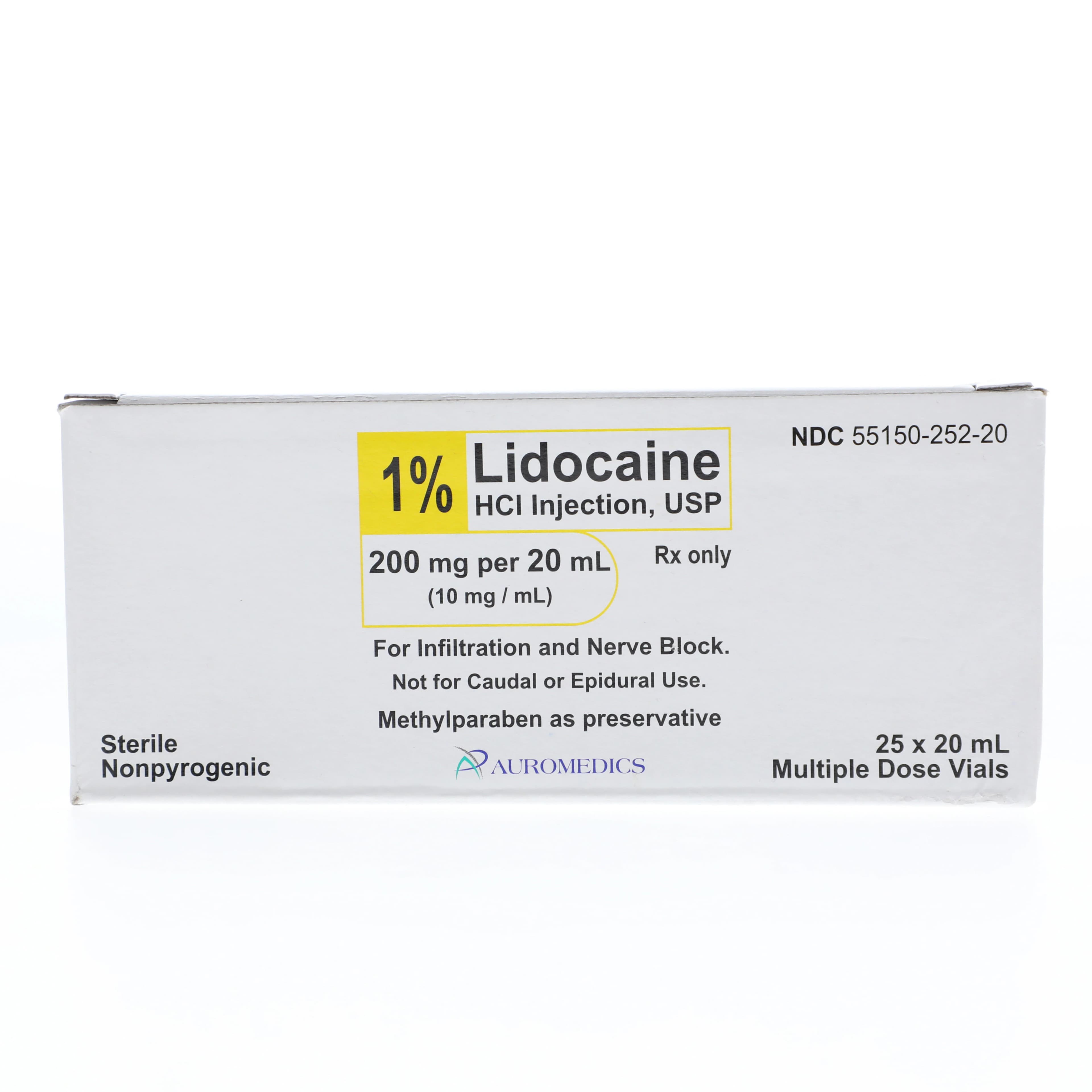 Lidocaine HCl Injection USP 1% MDV 200mg/20mL, 25 Vials, 55150-0252-20 thumbnail 5