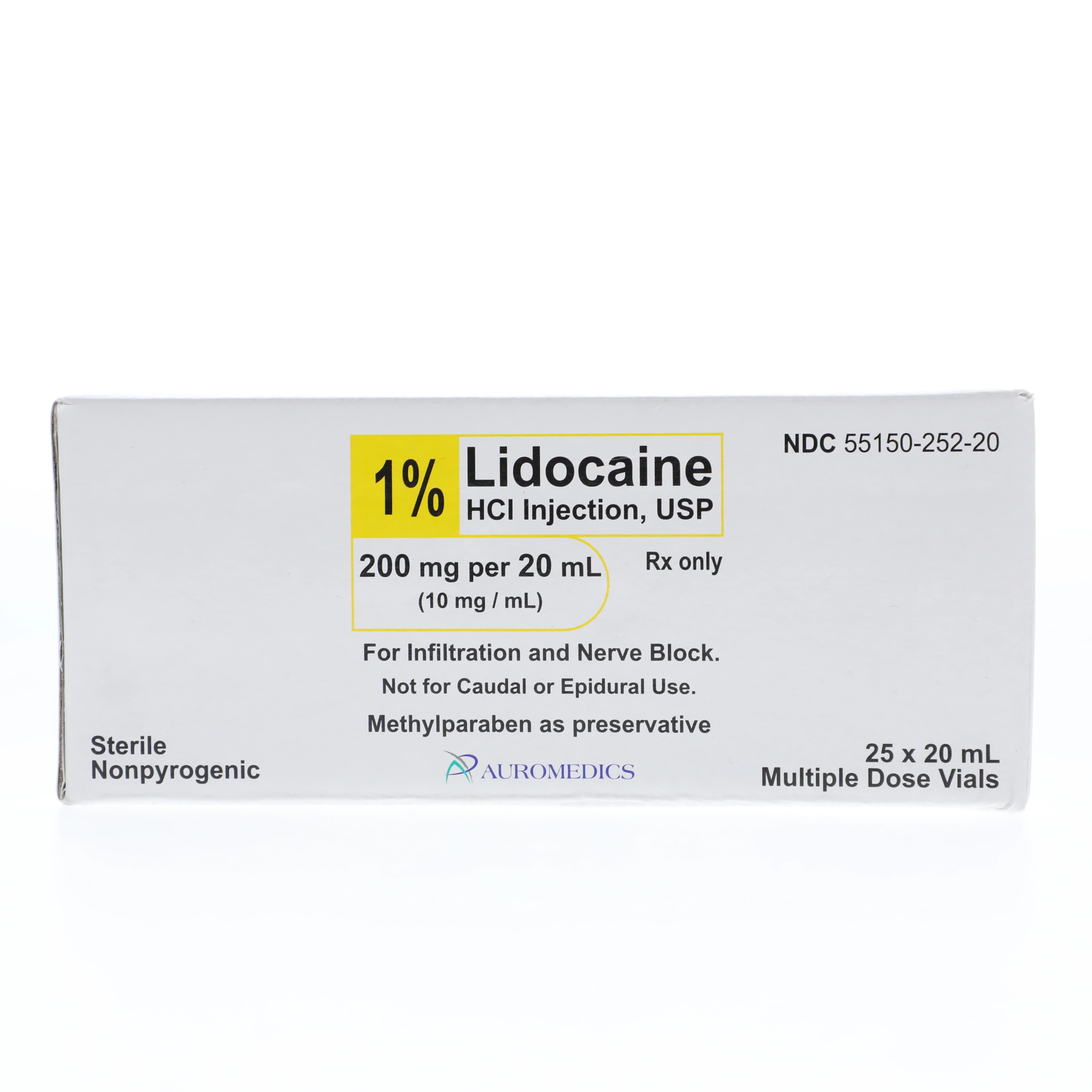 Lidocaine HCl Injection USP 1% MDV 200mg/20mL, 25 Vials, 55150-0252-20 thumbnail 2
