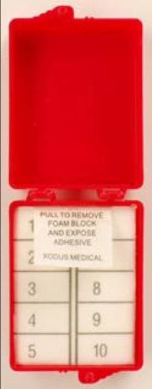 Xodus Medical Needle Counter Foam Block, Red, Sterile, 96/Case - Needle Counter Foam Block - Image 1