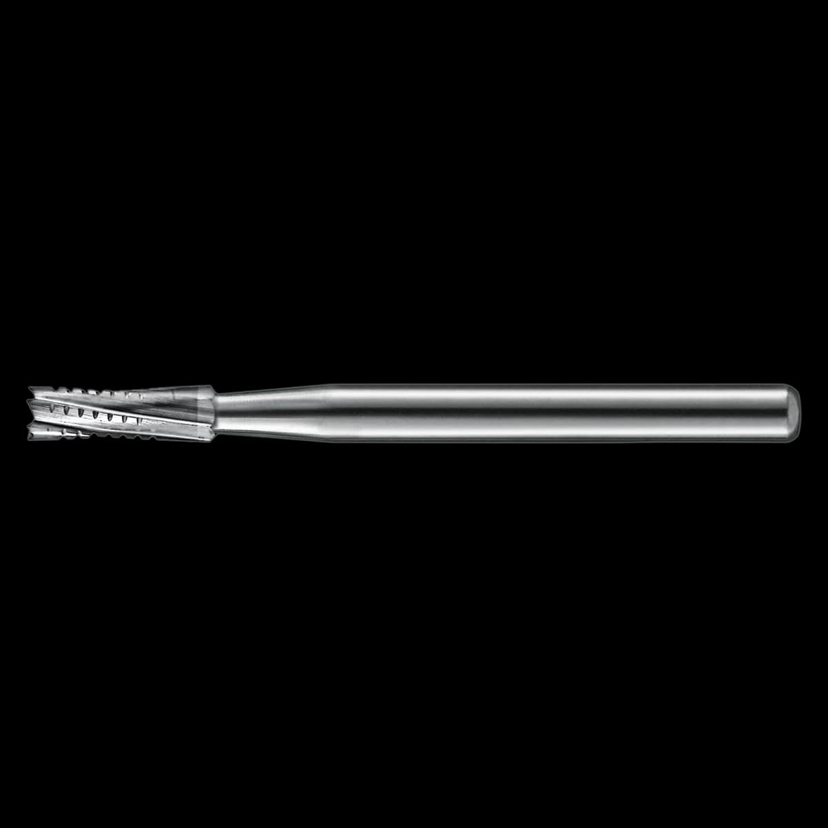 Kerr FG557L Carbide Bur, Straight Flat End Crosscut Fissure, Friction Grip, 1mm Diameter, 4.9mm Length, 10/Pk - Kerr Operative Carbide Burs FG 557L 10/Pk - Image 1